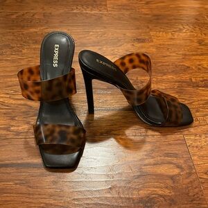 Express Tortoise Shell Patterned Heels, NEW